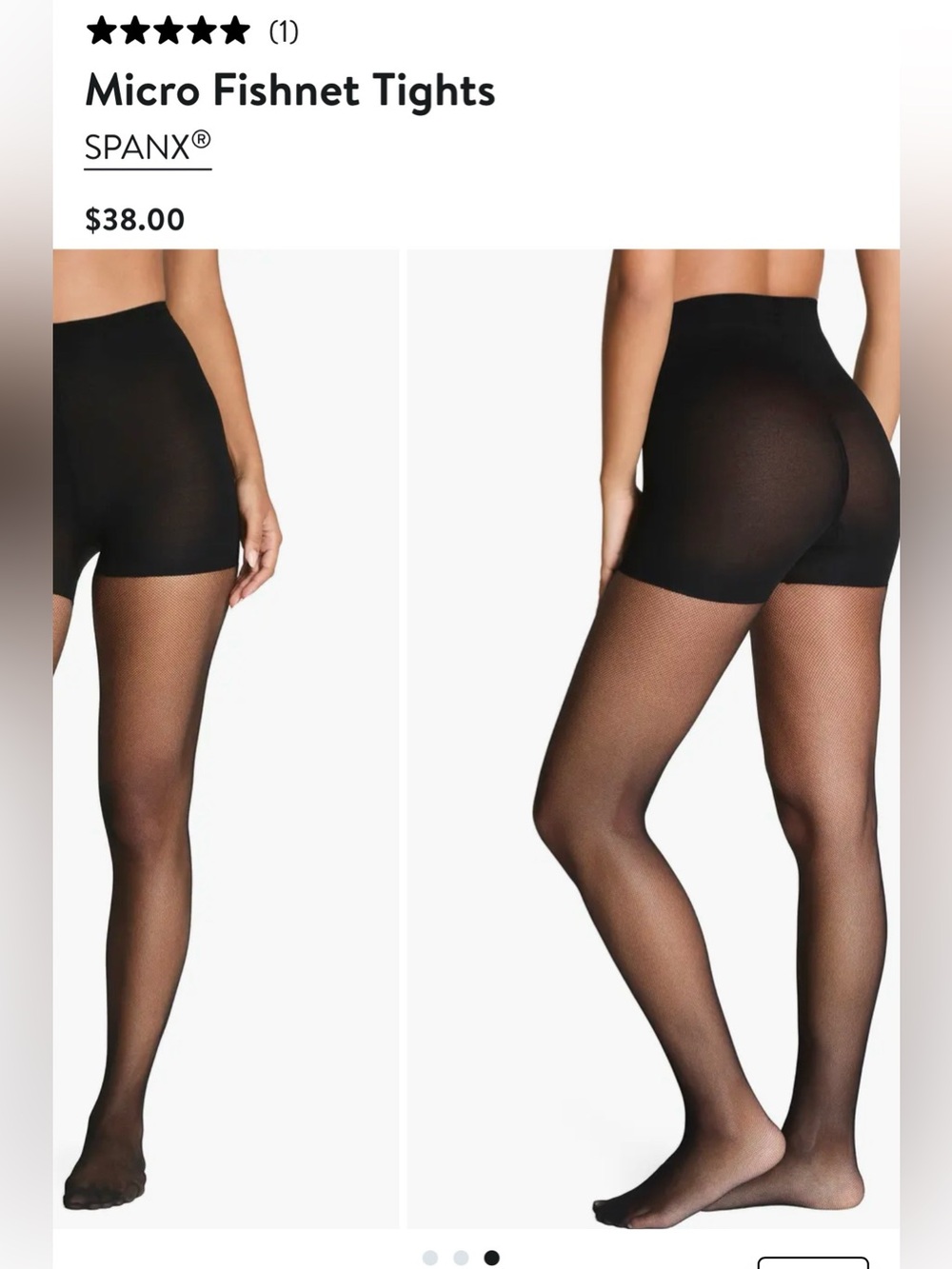 SPANX Black Micro-Fishnet-Shaping Tights. Size C. Nude color